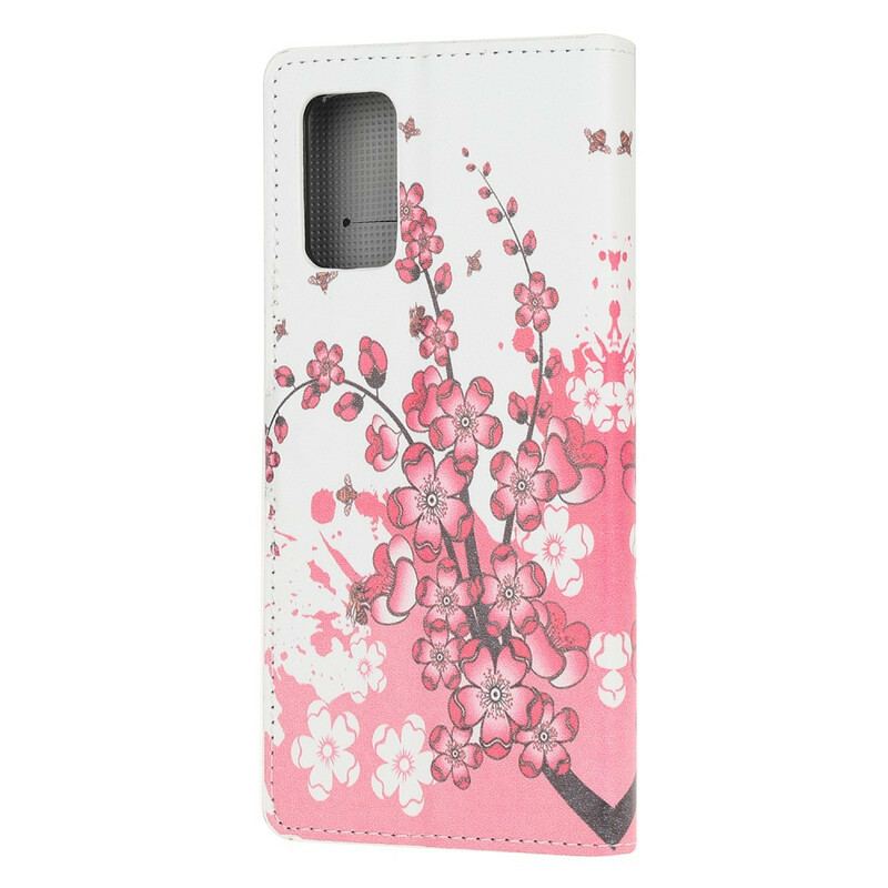 Capa Flip Para Samsung Galaxy S20 FE Flores Tropicais