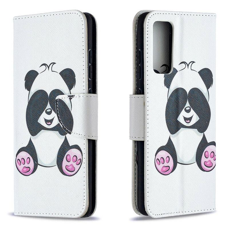 Capa Flip Para Samsung Galaxy S20 FE Panda Divertido