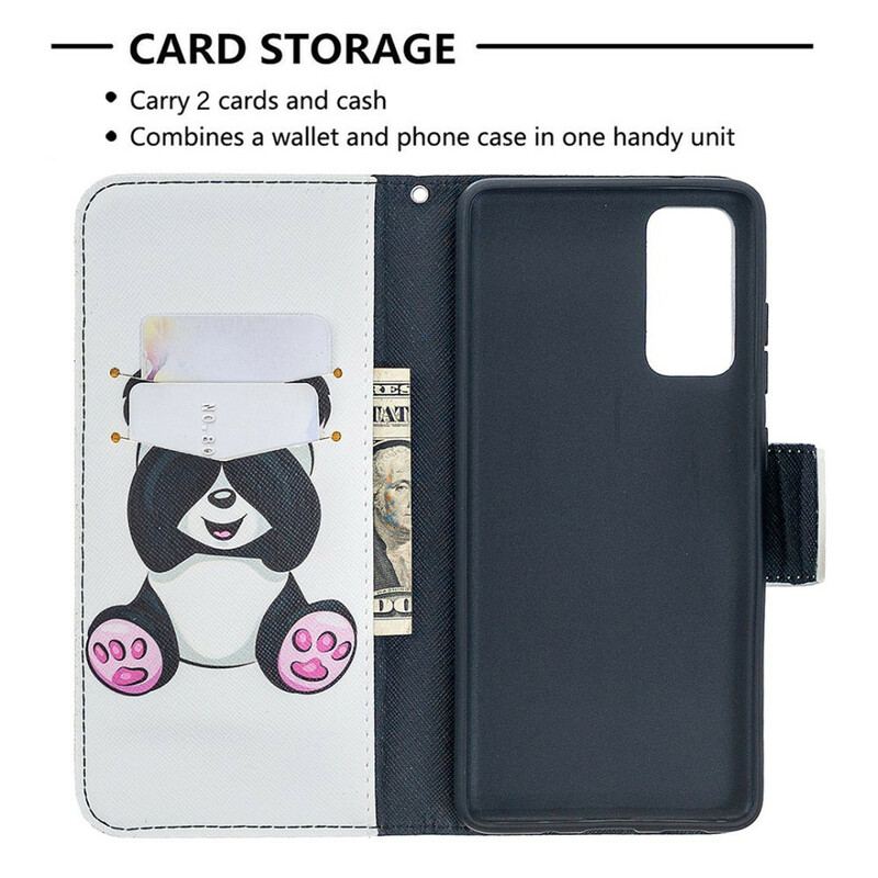 Capa Flip Para Samsung Galaxy S20 FE Panda Divertido