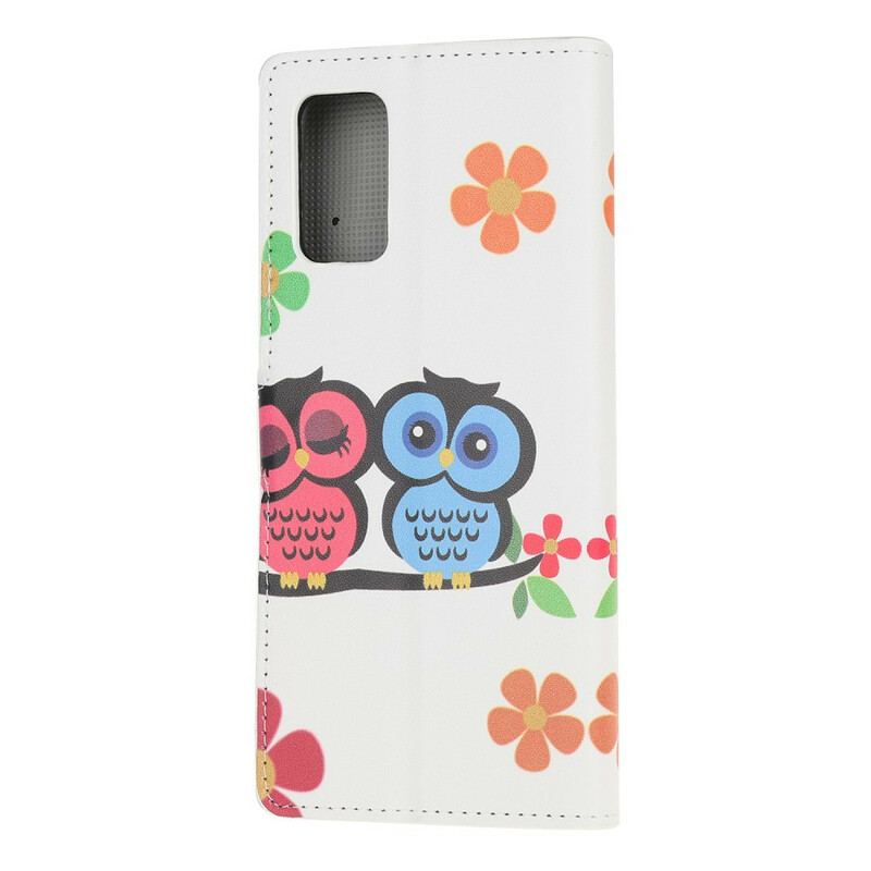 Capa Flip Para Samsung Galaxy S20 FE Par De Corujas