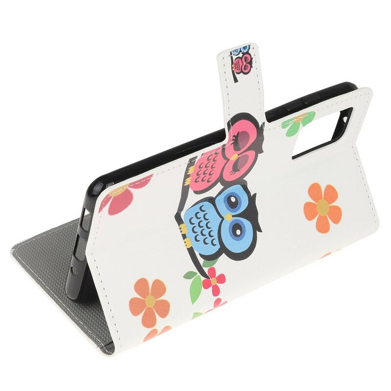 Capa Flip Para Samsung Galaxy S20 FE Par De Corujas