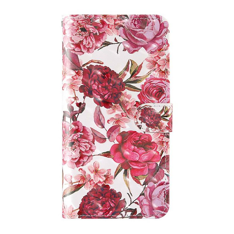 Capa Flip Para Samsung Galaxy S20 FE Rosas Light Spot Com Cordão