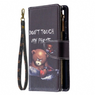 Capa Flip Para Samsung Galaxy S20 FE Urso De Bolso Com Zíper