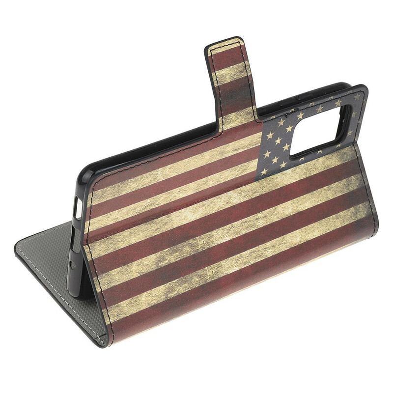 Capa Folio Para Samsung Galaxy S20 FE Bandeira Americana