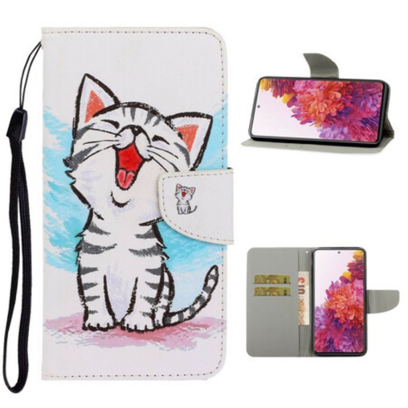 Capa Folio Para Samsung Galaxy S20 FE De Cordão Gatinho Cor Strappy