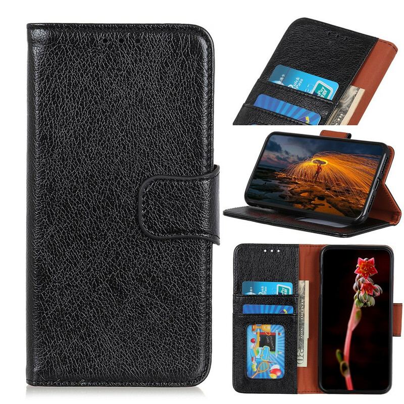 Capa Folio Para Samsung Galaxy S20 FE Couro Napa Rachado