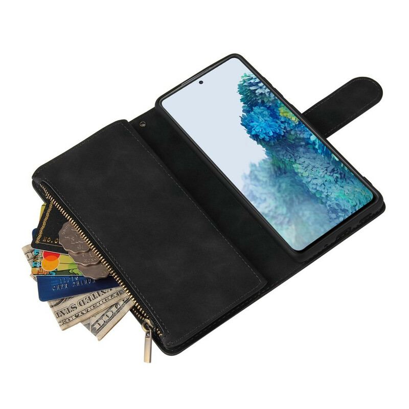 Capa Folio Para Samsung Galaxy S20 FE Estilo Couro Multicartão Com Cordão