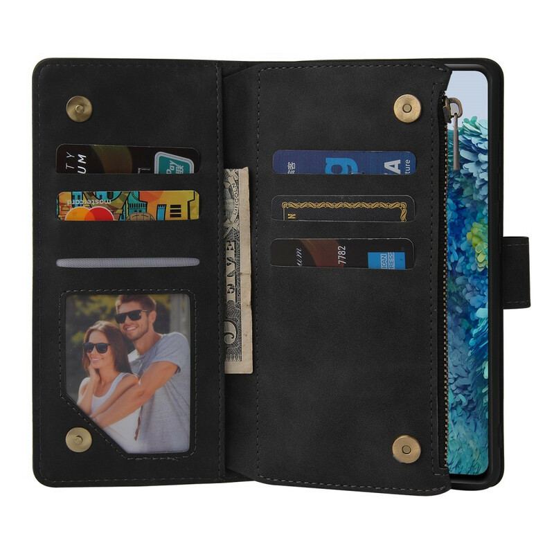 Capa Folio Para Samsung Galaxy S20 FE Estilo Couro Multicartão Com Cordão