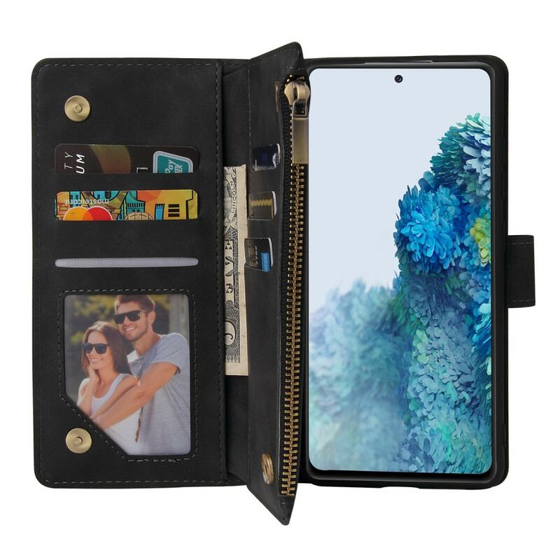 Capa Folio Para Samsung Galaxy S20 FE Estilo Couro Multicartão Com Cordão