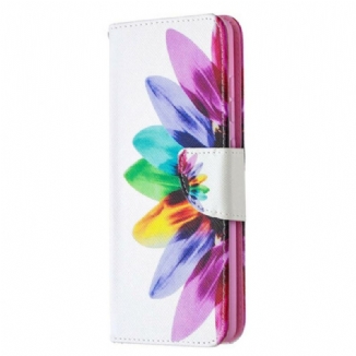 Capa Folio Para Samsung Galaxy S20 FE Flor Aquarela