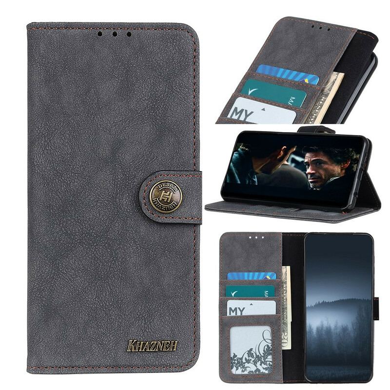 Capa Folio Para Samsung Galaxy S20 FE Khazneh Retrô Split Couro Sintético