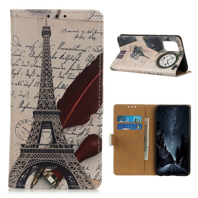 Capa Folio Para Samsung Galaxy S20 FE Torre Eiffel Do Poeta