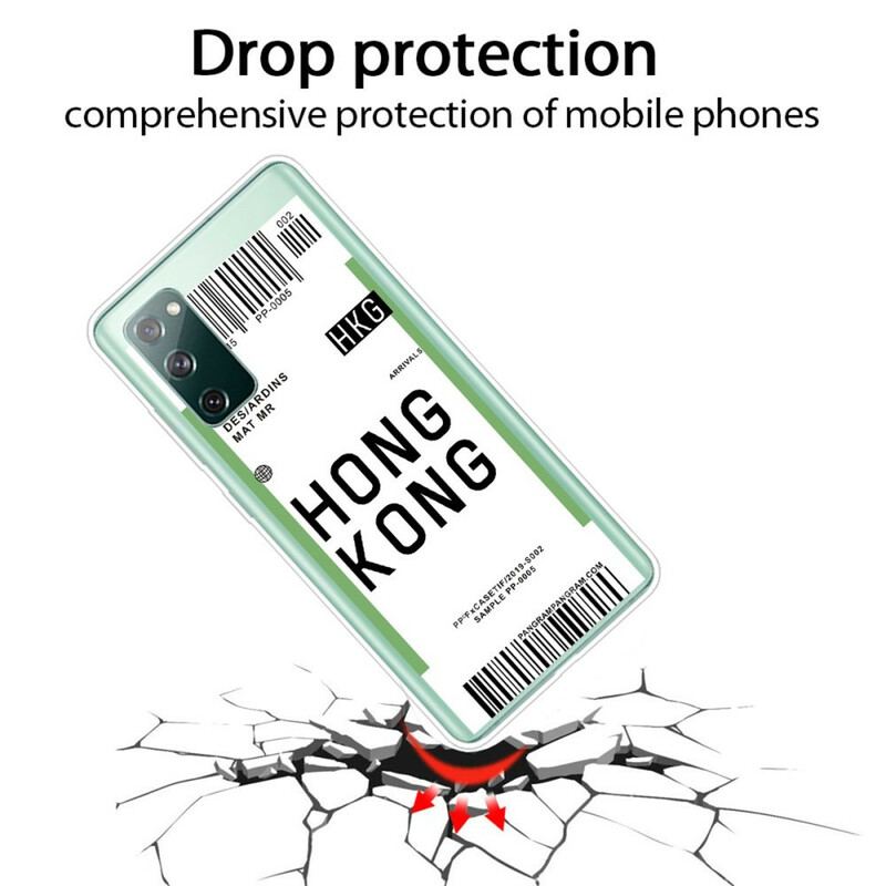 Capa Para Samsung Galaxy S20 FE Cartão De Embarque Para Hong Kong