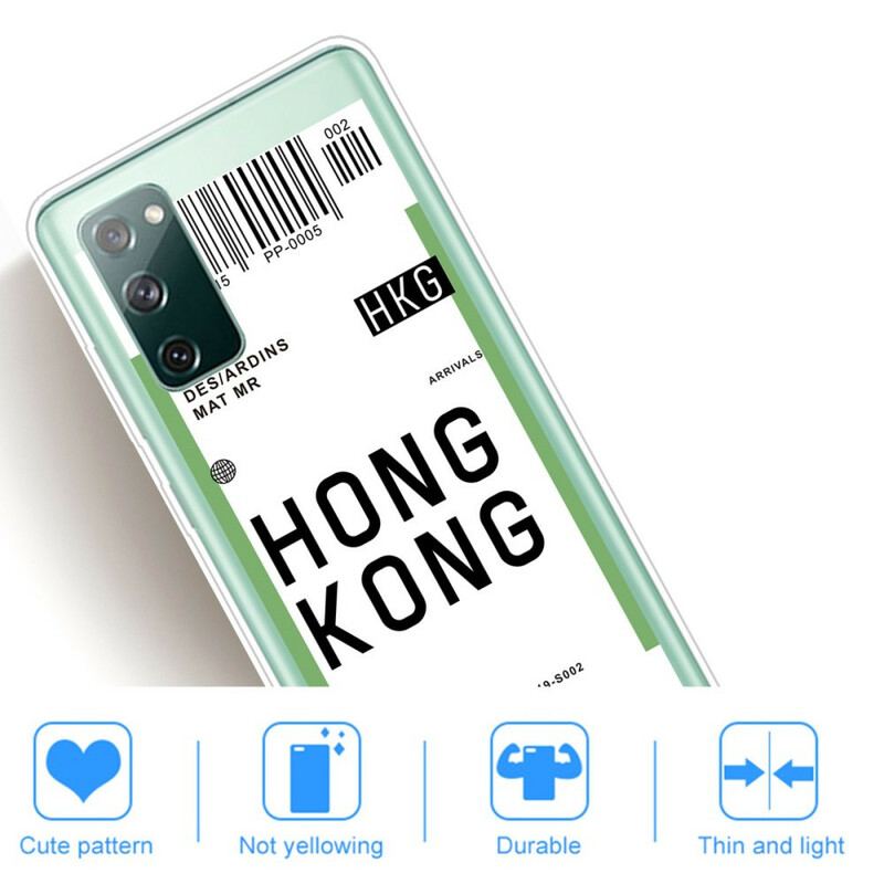 Capa Para Samsung Galaxy S20 FE Cartão De Embarque Para Hong Kong