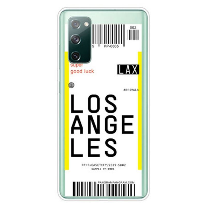 Capa Para Samsung Galaxy S20 FE Cartão De Embarque Para Los Angeles