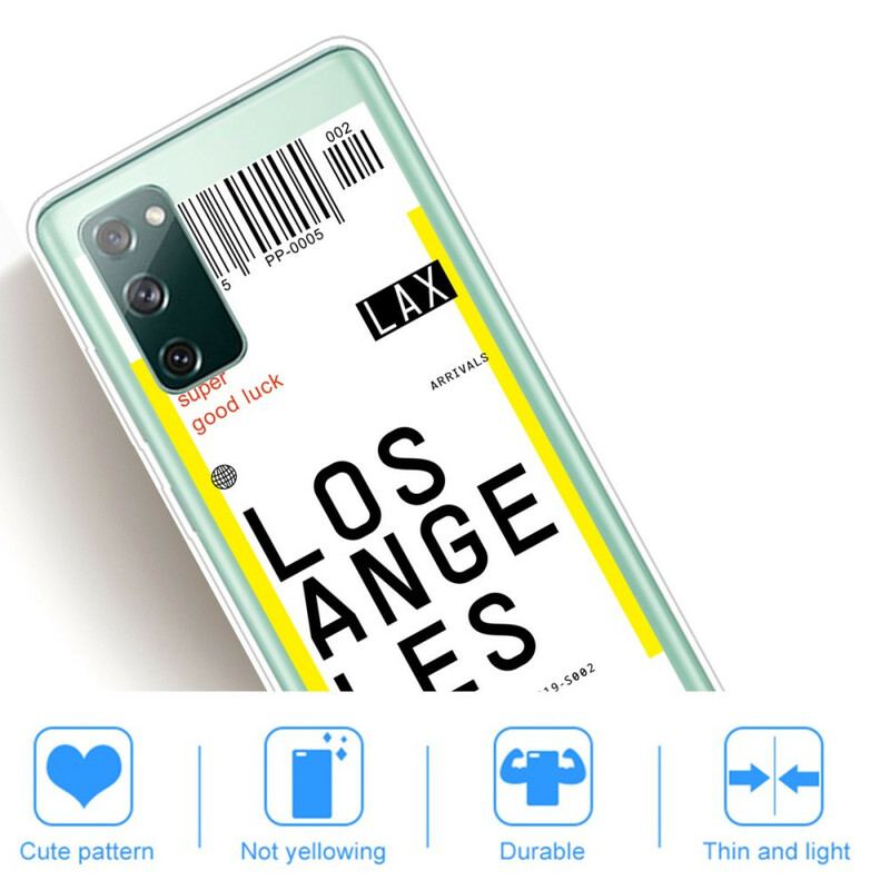 Capa Para Samsung Galaxy S20 FE Cartão De Embarque Para Los Angeles