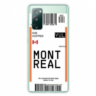 Capa Para Samsung Galaxy S20 FE Cartão De Embarque Para Montreal