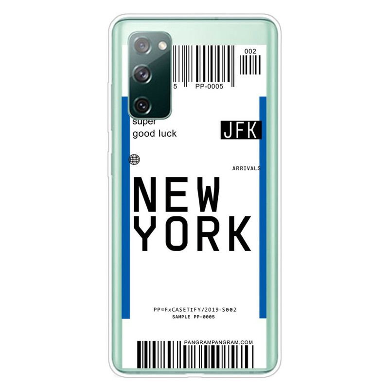 Capa Para Samsung Galaxy S20 FE Cartão De Embarque Para Nova York