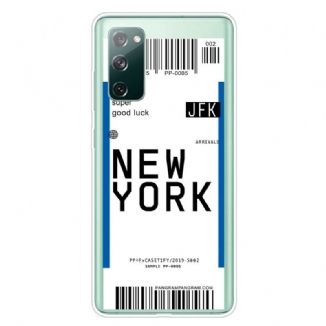 Capa Para Samsung Galaxy S20 FE Cartão De Embarque Para Nova York