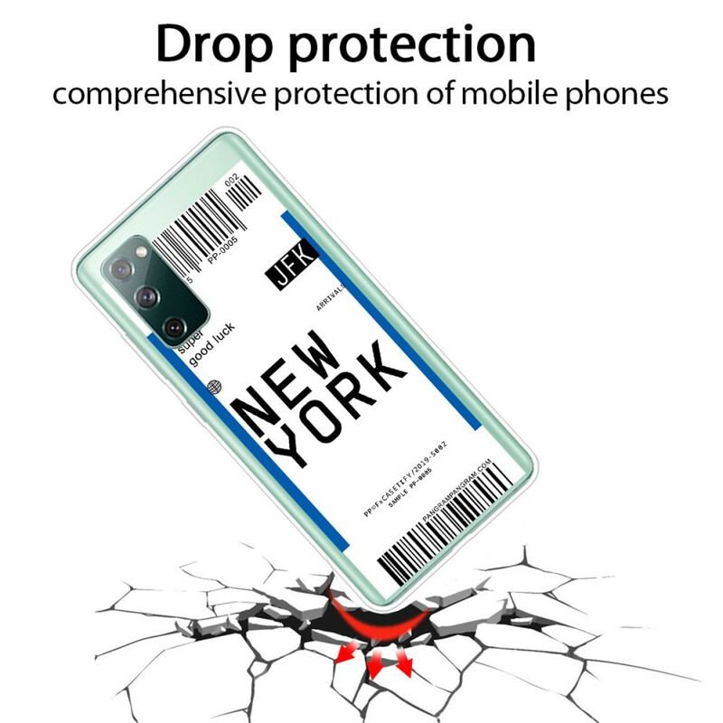 Capa Para Samsung Galaxy S20 FE Cartão De Embarque Para Nova York