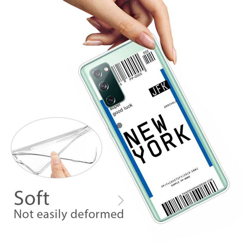 Capa Para Samsung Galaxy S20 FE Cartão De Embarque Para Nova York