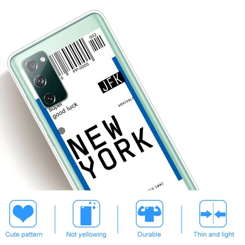 Capa Para Samsung Galaxy S20 FE Cartão De Embarque Para Nova York