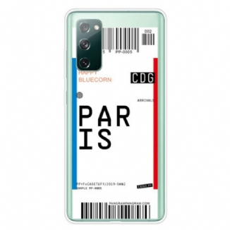 Capa Para Samsung Galaxy S20 FE Cartão De Embarque Para Paris