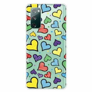 Capa Para Samsung Galaxy S20 FE Corações Multicoloridos