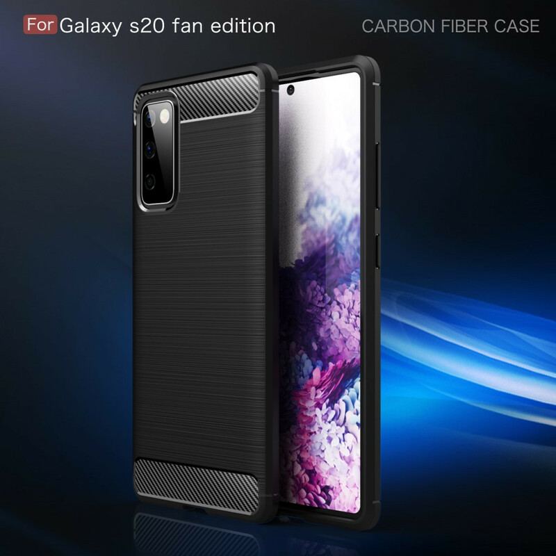 Capa Para Samsung Galaxy S20 FE Fibra De Carbono Escovada