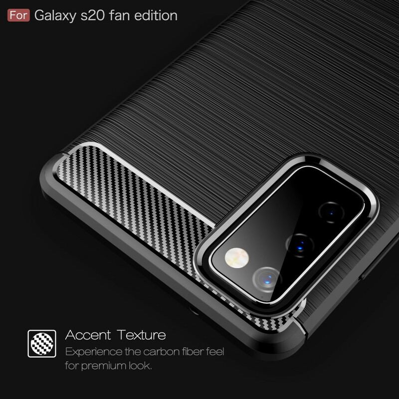 Capa Para Samsung Galaxy S20 FE Fibra De Carbono Escovada