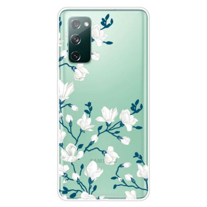 Capa Para Samsung Galaxy S20 FE Flores Brancas