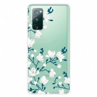 Capa Para Samsung Galaxy S20 FE Flores Brancas