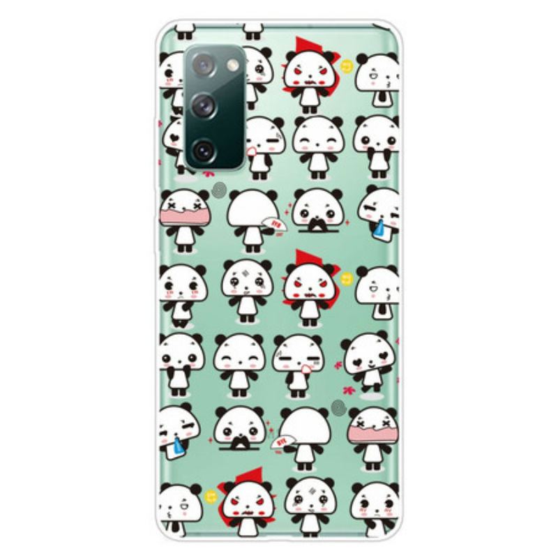 Capa Para Samsung Galaxy S20 FE Pandas Engraçados Sem Costura