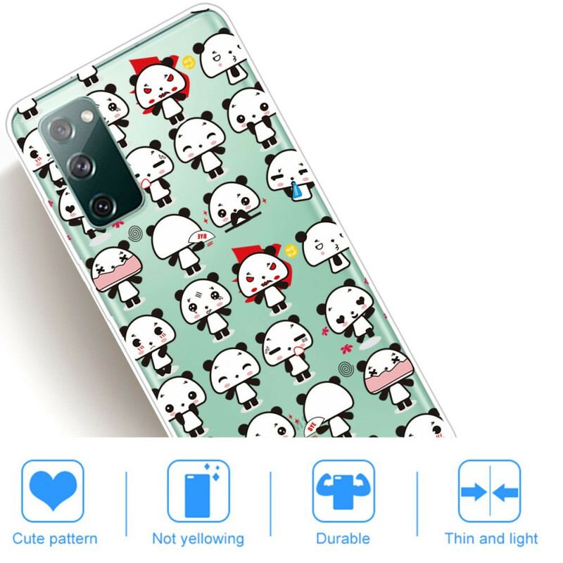 Capa Para Samsung Galaxy S20 FE Pandas Engraçados Sem Costura