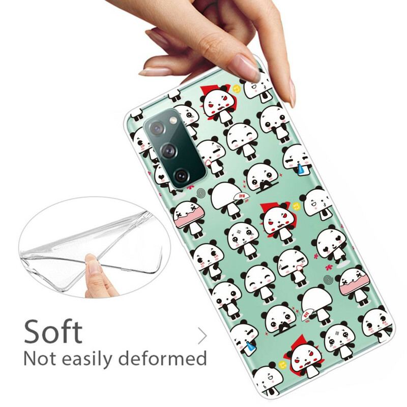 Capa Para Samsung Galaxy S20 FE Pandas Engraçados Sem Costura