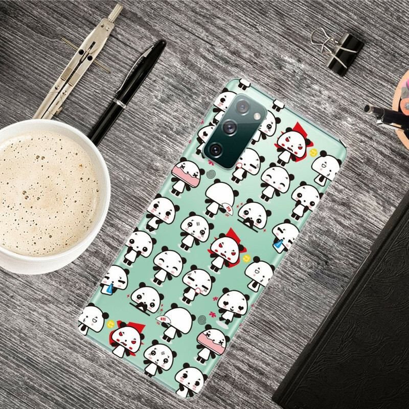 Capa Para Samsung Galaxy S20 FE Pandas Engraçados Sem Costura