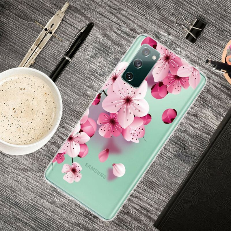 Capa Para Samsung Galaxy S20 FE Pequenas Flores Cor De Rosa