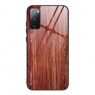 Capa Para Samsung Galaxy S20 FE Vidro Temperado Com Design De Madeira