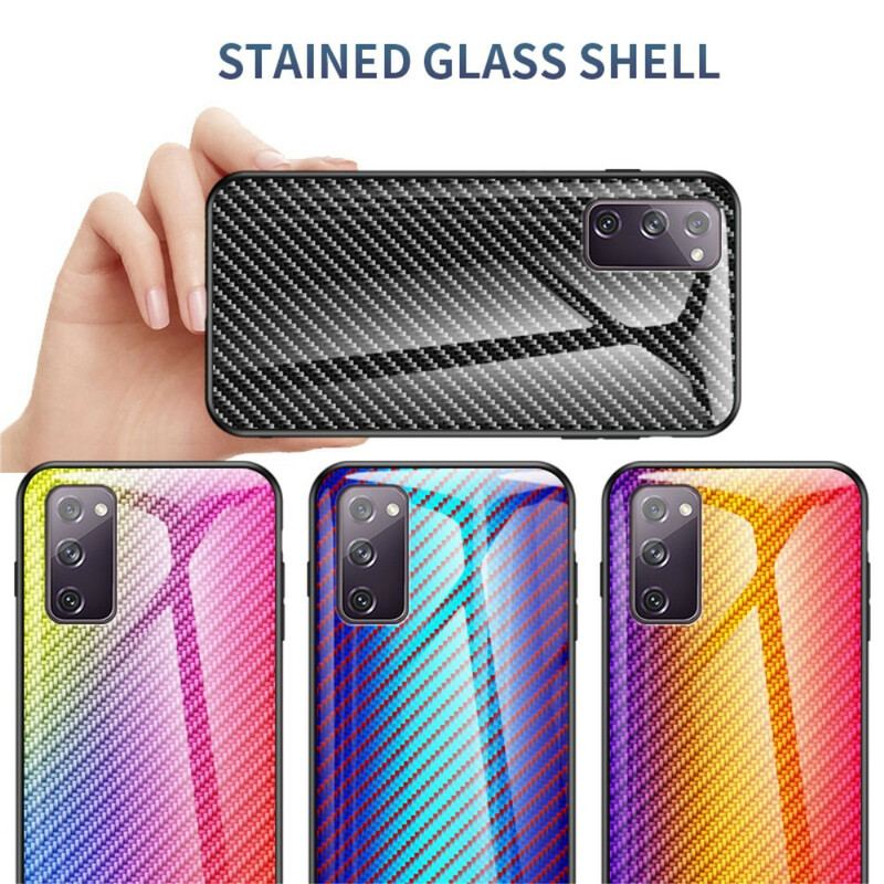 Capa Para Samsung Galaxy S20 FE Vidro Temperado De Fibra De Carbono