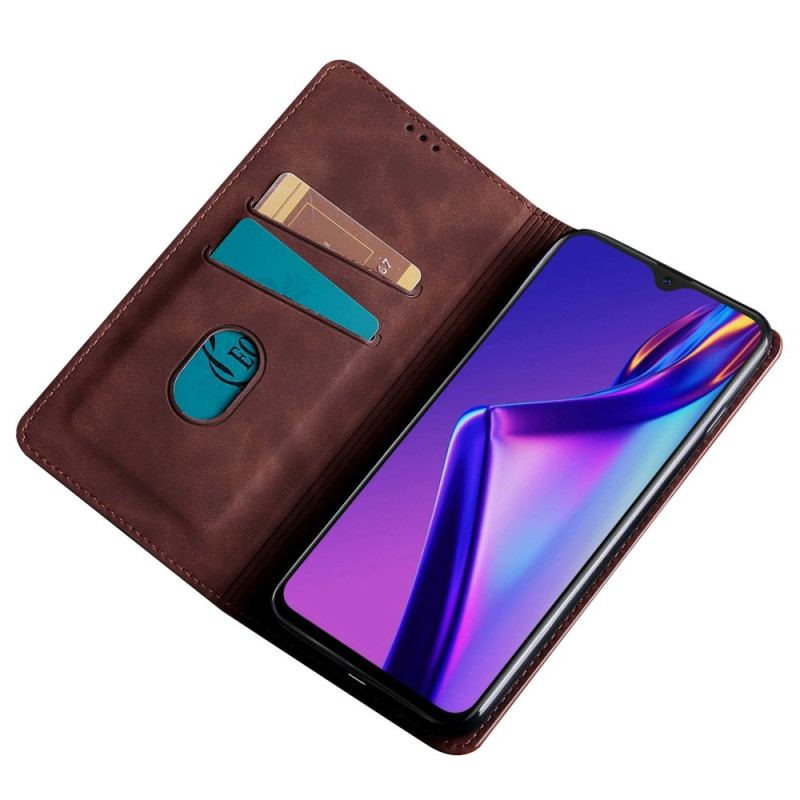 Capa De Celular Para Oppo Reno 8 Pro Flip Efeito Couro