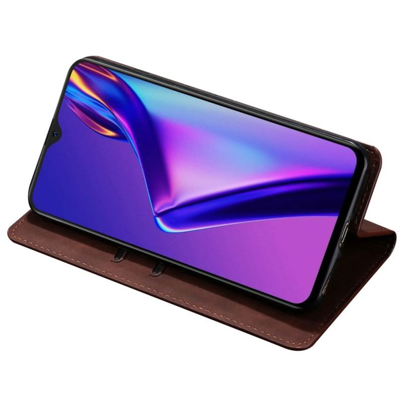 Capa De Celular Para Oppo Reno 8 Pro Flip Efeito Couro