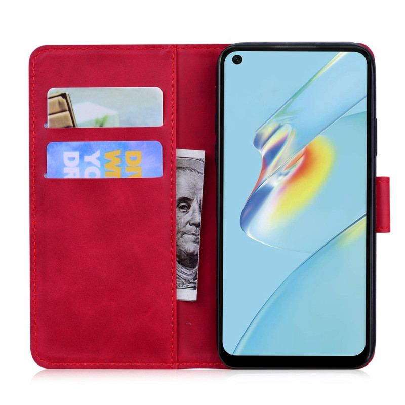 Capa De Couro Para Oppo Reno 8 Pro Borboleta