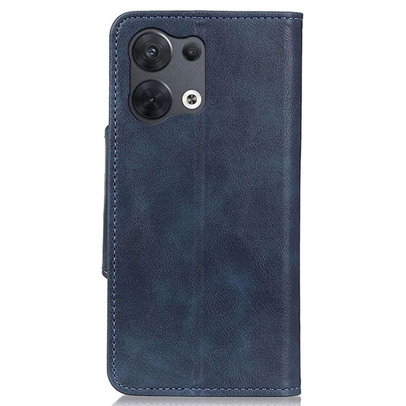 Capa De Couro Para Oppo Reno 8 Pro Botão Magnético