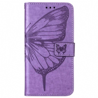 Capa De Couro Para Oppo Reno 8 Pro De Cordão Borboleta De Tiras Barroca