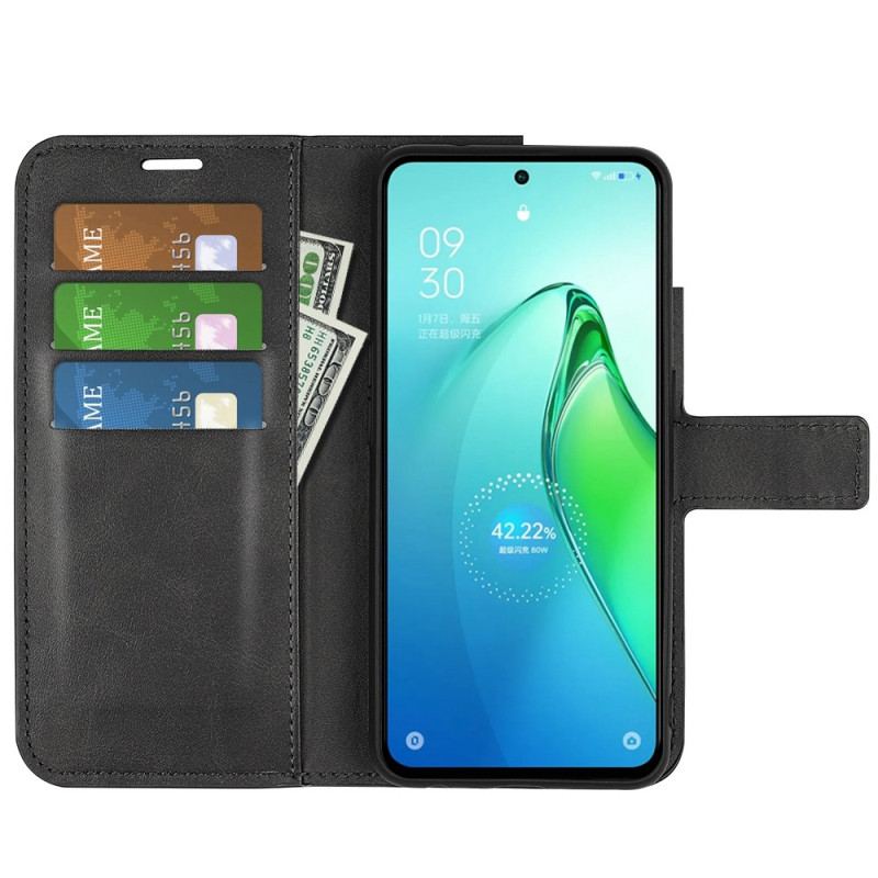 Capa De Couro Para Oppo Reno 8 Pro Costuras Finas