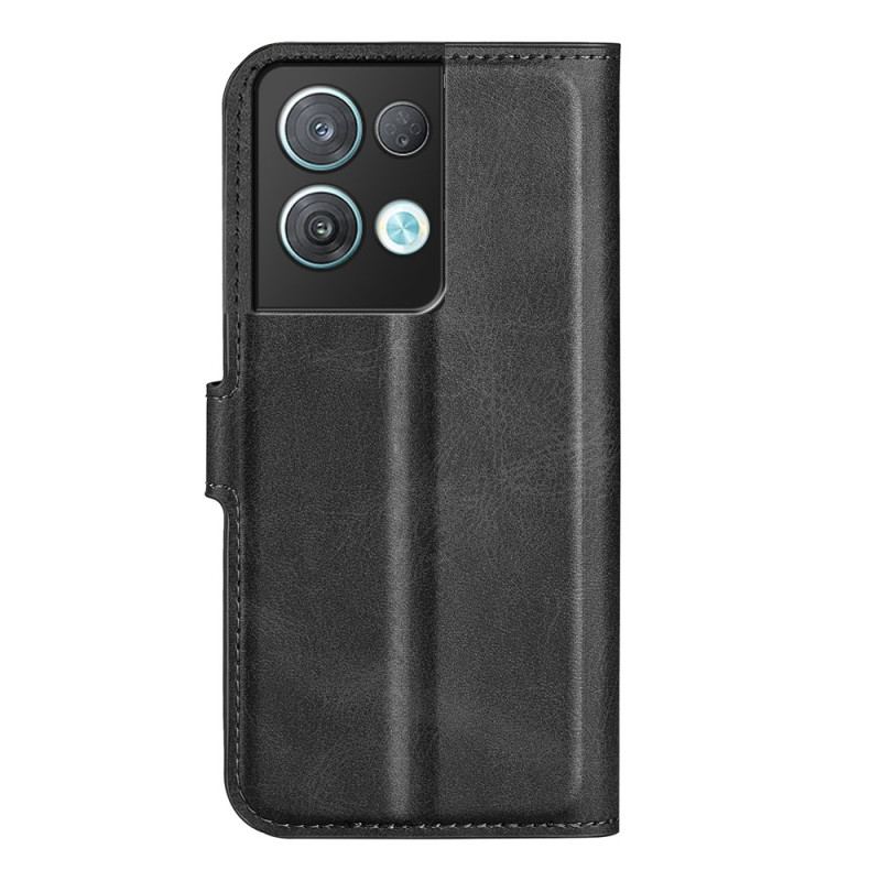 Capa De Couro Para Oppo Reno 8 Pro Costuras Finas