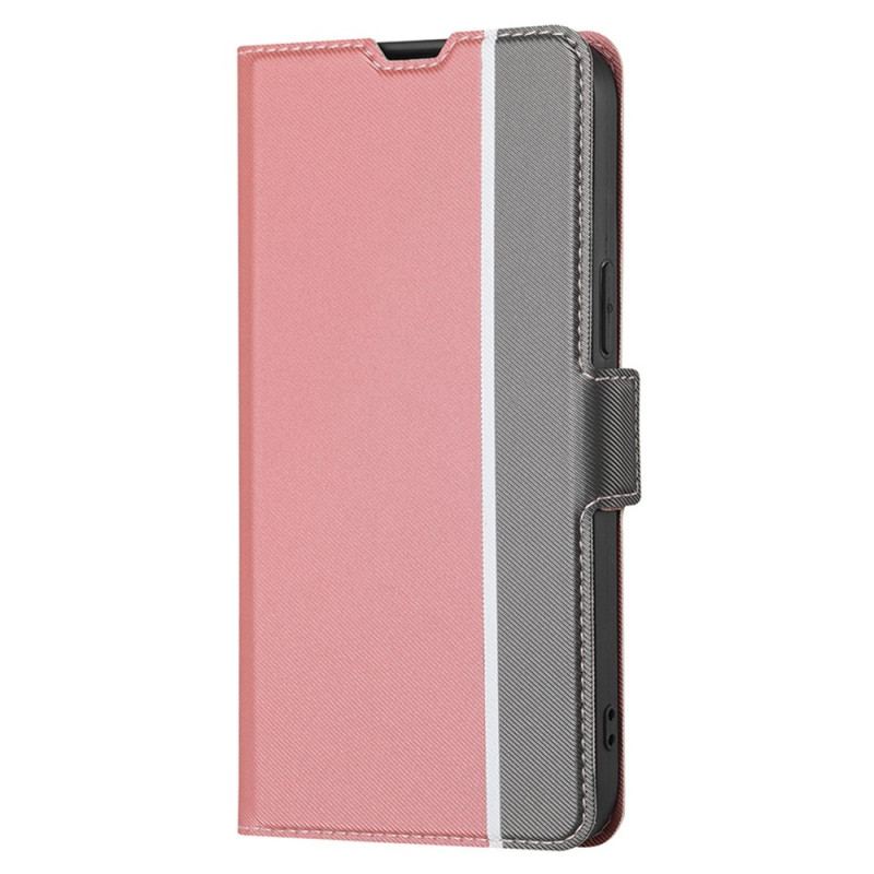 Capa De Couro Para Oppo Reno 8 Pro Dois Tons