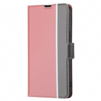 Capa De Couro Para Oppo Reno 8 Pro Dois Tons