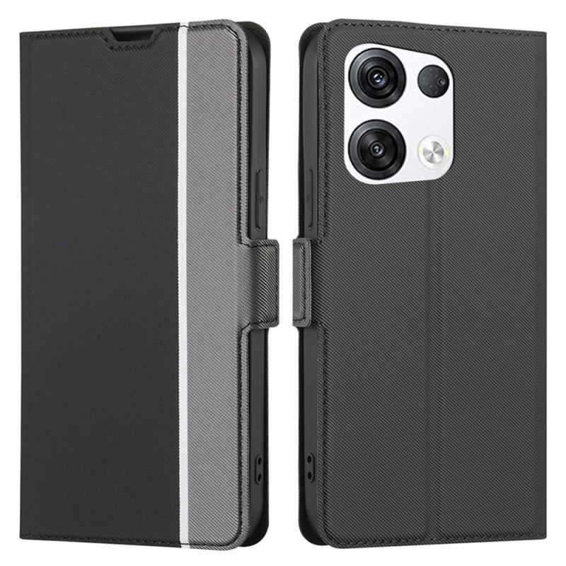 Capa De Couro Para Oppo Reno 8 Pro Dois Tons