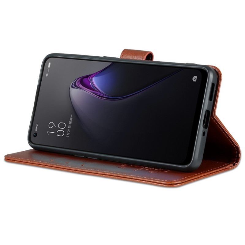 Capa De Couro Para Oppo Reno 8 Pro Couro Sintético Azns